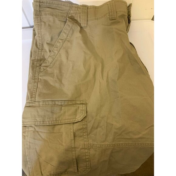 New Wrangler FLEX‎ Cargo Short Men’s Sz 46 Khaki Relaxed Tech Pocket NWT - Picture 5 of 8